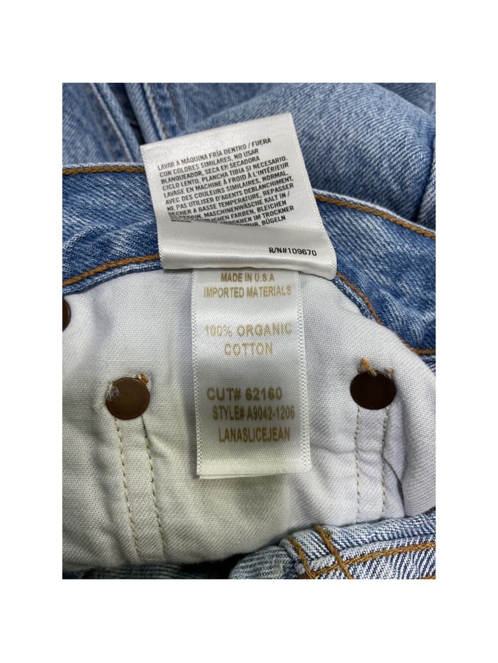 Agolde 'Lana' Blue Denim Slice Straight-Leg Organic Denim Jeans
Size 23 - Picture 5 of 6